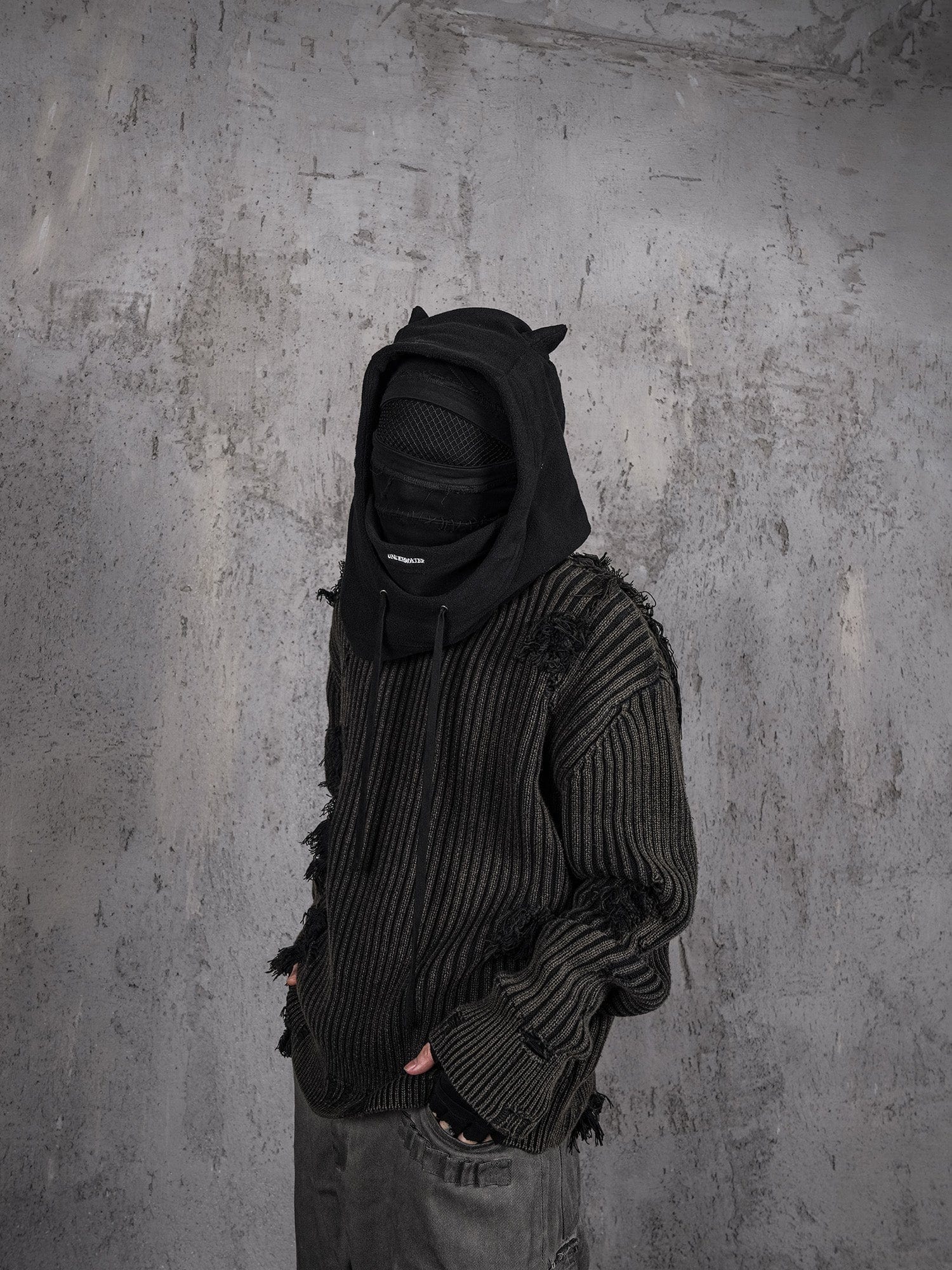 Underwater Demon Balaclava Hood -  skin-friendly balaclava - Striking Underwater Demon Balaclava Hood with Horns - View 12