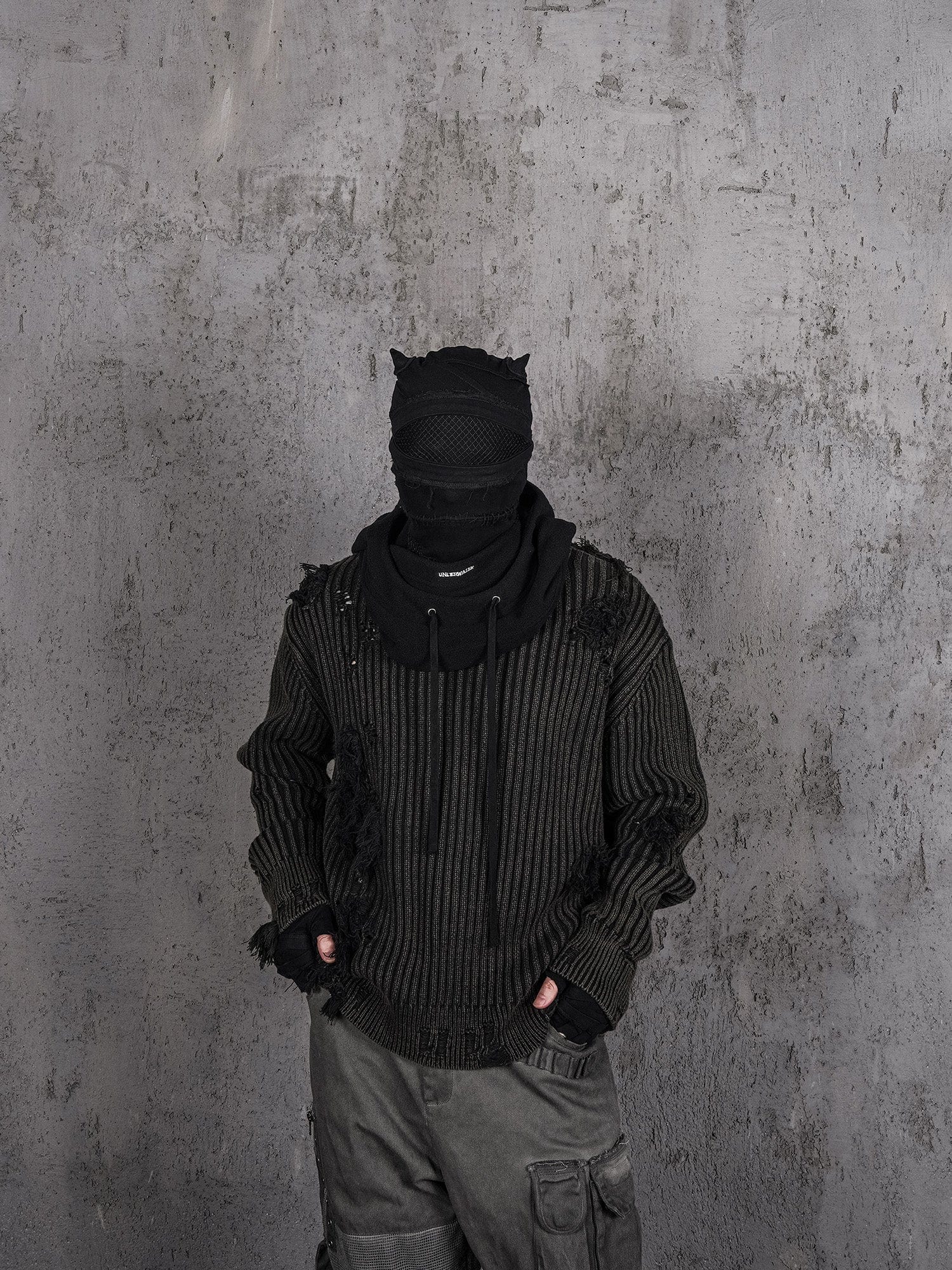 Underwater Demon Balaclava Hood -  unique winter accessories - Striking Underwater Demon Balaclava Hood with Horns - View 13