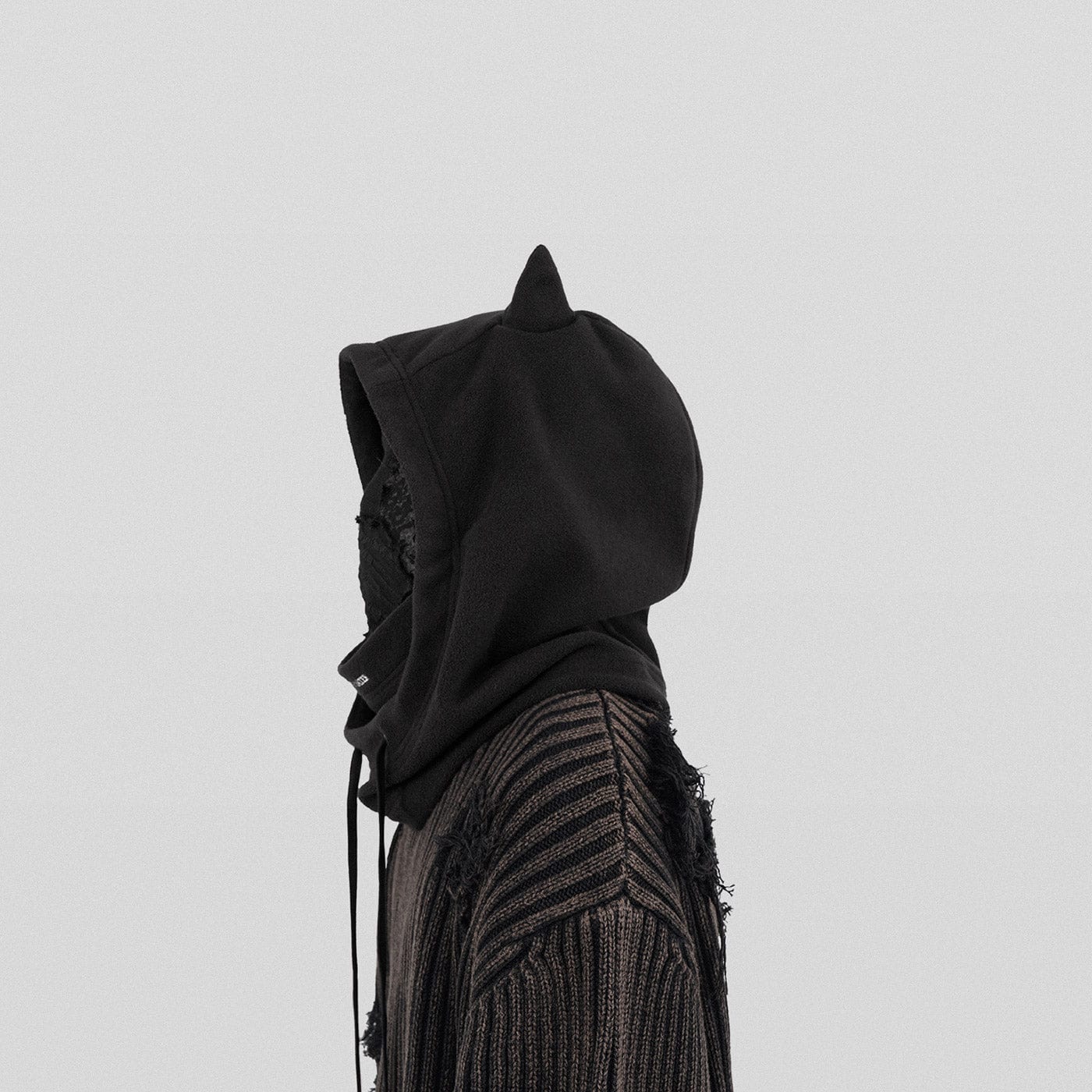 Underwater Demon Balaclava Hood - winter techwear - Striking Underwater Demon Balaclava Hood with Horns - View 3