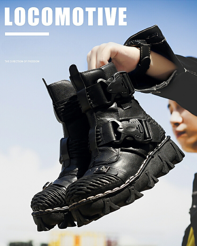 Unisex Buckle Techwear Motorcycle Boots -  comfortable riding boots - Unisex Buckle Techwear Motorcycle Boots for Adventurers - View 5
