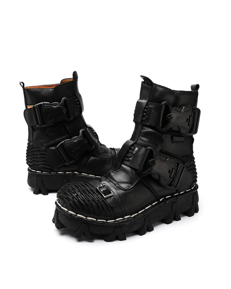 Unisex Buckle Techwear Motorcycle Boots - durable motorcycle boots - Unisex Buckle Techwear Motorcycle Boots for Adventurers - View 9