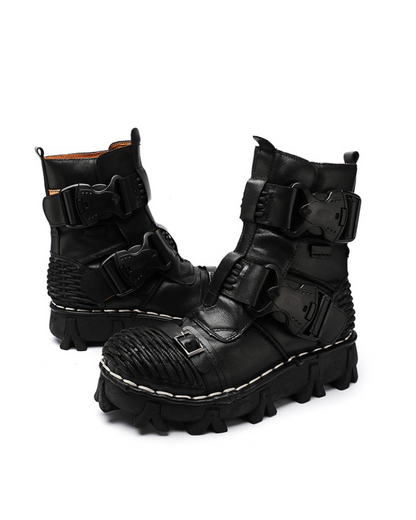 Unisex Buckle Techwear Motorcycle Boots - durable motorcycle boots - Unisex Buckle Techwear Motorcycle Boots for Adventurers - View 9