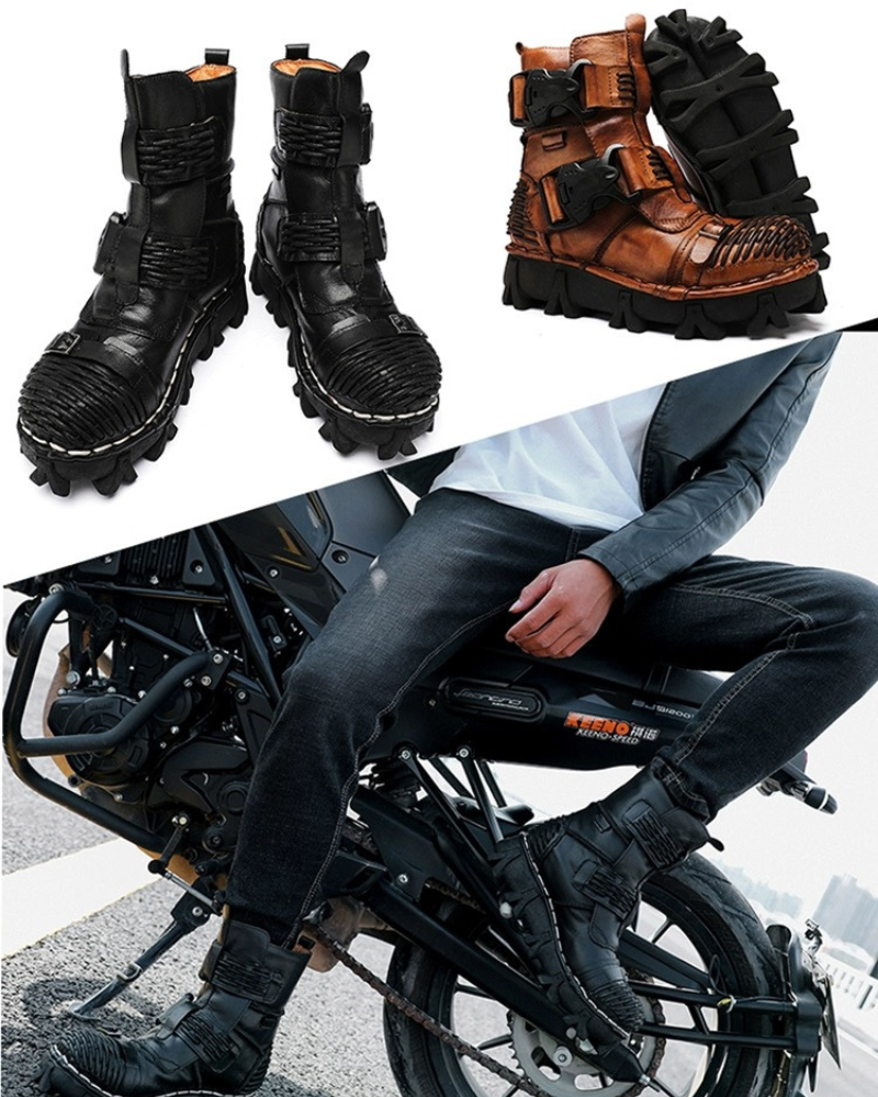 Unisex Buckle Techwear Motorcycle Boots - motorcycle boots - Unisex Buckle Techwear Motorcycle Boots for Adventurers - View 3