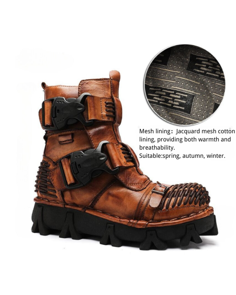 Unisex Buckle Techwear Motorcycle Boots -  techwear boots - Unisex Buckle Techwear Motorcycle Boots for Adventurers - View 14