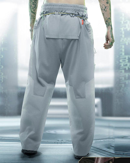 Unisex Cyberpunk Patchwork Pants -  durable polyester pants - Unisex Cyberpunk Patchwork Pants for Futuristic Style - View 3