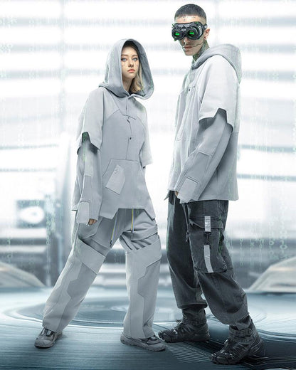 Unisex Cyberpunk Patchwork Pants -  patchwork pants - Unisex Cyberpunk Patchwork Pants for Futuristic Style - View 5