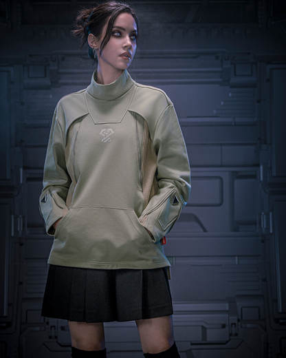 Unisex Cyberpunk Turtleneck Sweatshirt -  comfortable sweatshirt - Unisex Cyberpunk Turtleneck Sweatshirt for Modern Style - View 3