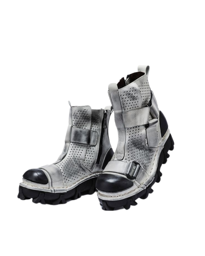 Unisex Punk Motorcycle Platform Boots - durable workwear boots - Unisex Punk Motorcycle Platform Boots for Comfort and Style - View 15
