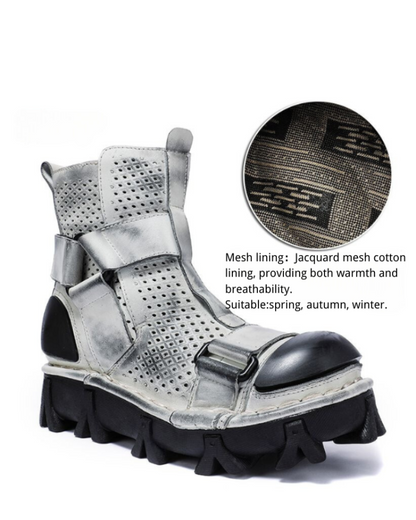 Unisex Punk Motorcycle Platform Boots -  stylish outdoor boots - Unisex Punk Motorcycle Platform Boots for Comfort and Style - View 13