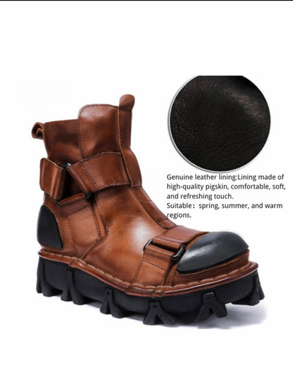 Unisex Punk Motorcycle Platform Boots - durable workwear boots - Unisex Punk Motorcycle Platform Boots for Comfort and Style - View 8