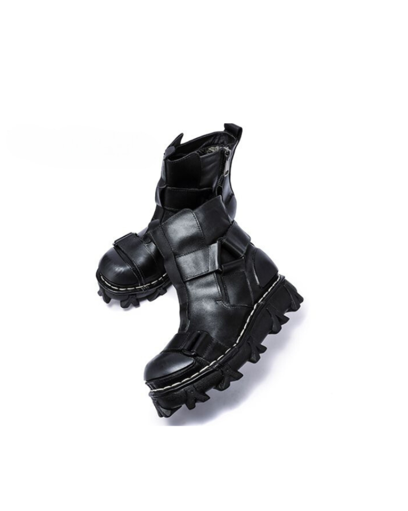 Unisex Punk Motorcycle Platform Boots -  stylish outdoor boots - Unisex Punk Motorcycle Platform Boots for Comfort and Style - View 20