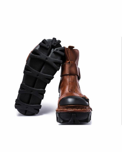 Unisex Punk Motorcycle Platform Boots -  motorcycle boots - Unisex Punk Motorcycle Platform Boots for Comfort and Style - View 11