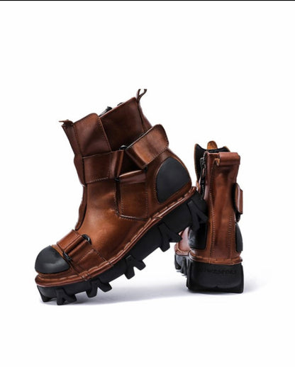 Unisex Punk Motorcycle Platform Boots -  platform boots - Unisex Punk Motorcycle Platform Boots for Comfort and Style - View 12