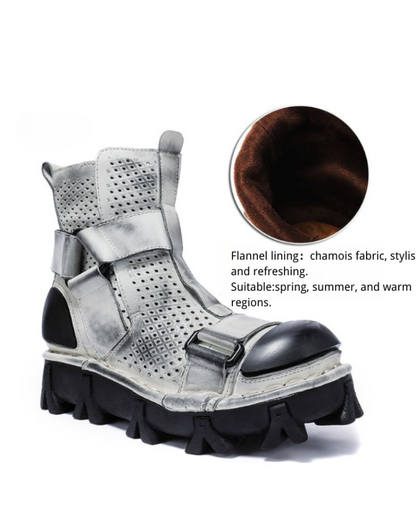 Unisex Punk Motorcycle Platform Boots -  workwear - Unisex Punk Motorcycle Platform Boots for Comfort and Style - View 14
