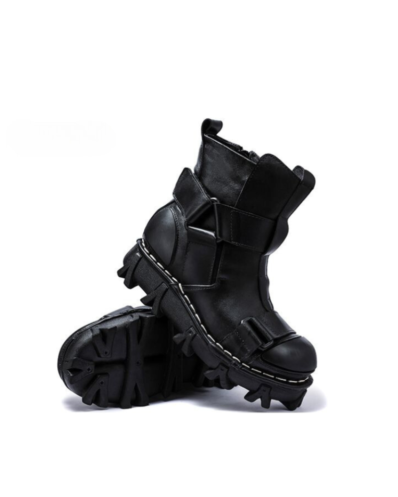 Unisex Punk Motorcycle Platform Boots -  workwear - Unisex Punk Motorcycle Platform Boots for Comfort and Style - View 21