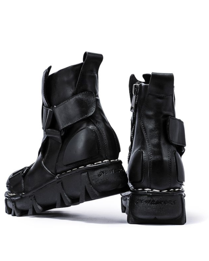 Unisex Punk Motorcycle Platform Boots -  platform boots - Unisex Punk Motorcycle Platform Boots for Comfort and Style - View 19