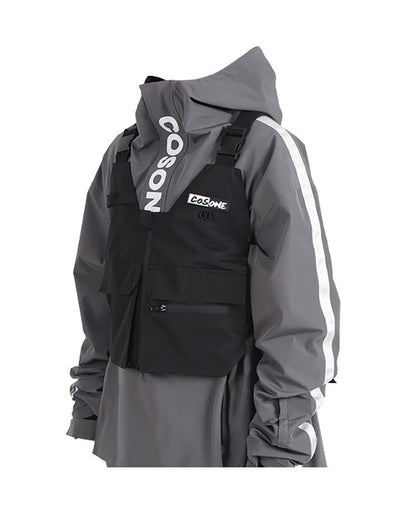Unisex Snow Cargo Ski Vest -  durable techwear vest - Unisex Snow Cargo Ski Vest with Adjustable Fit - View 4