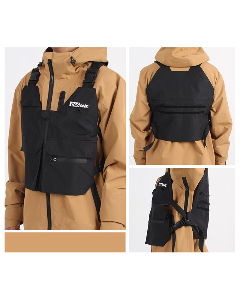 Unisex Snow Cargo Ski Vest - outdoor vest - Unisex Snow Cargo Ski Vest with Adjustable Fit - View 2