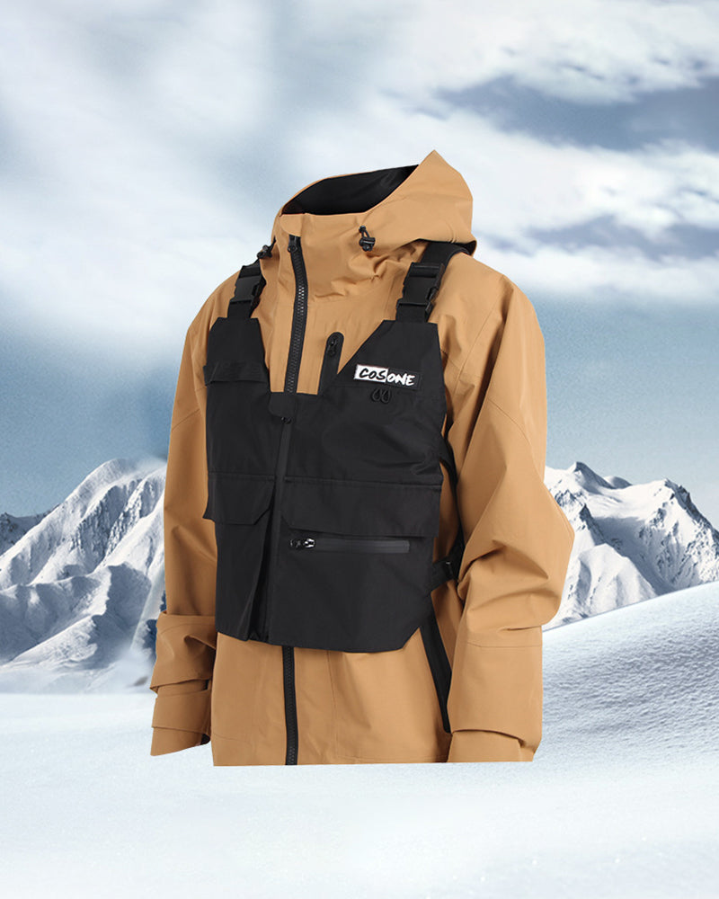 Unisex Snow Cargo Ski Vest -  polyester ski vest - Unisex Snow Cargo Ski Vest with Adjustable Fit - View 5