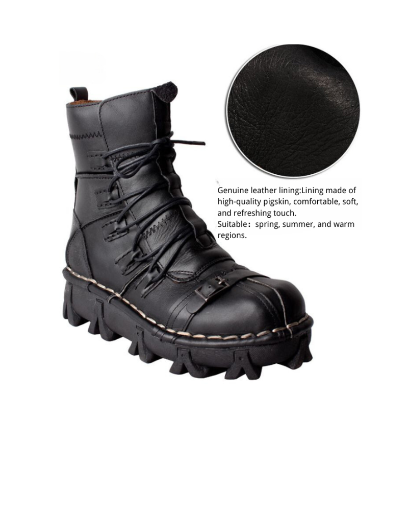 Unisex Techwear Punk Riding Boots -  unisex boots - Unisex Techwear Punk Motorcycle Riding Boots - View 6