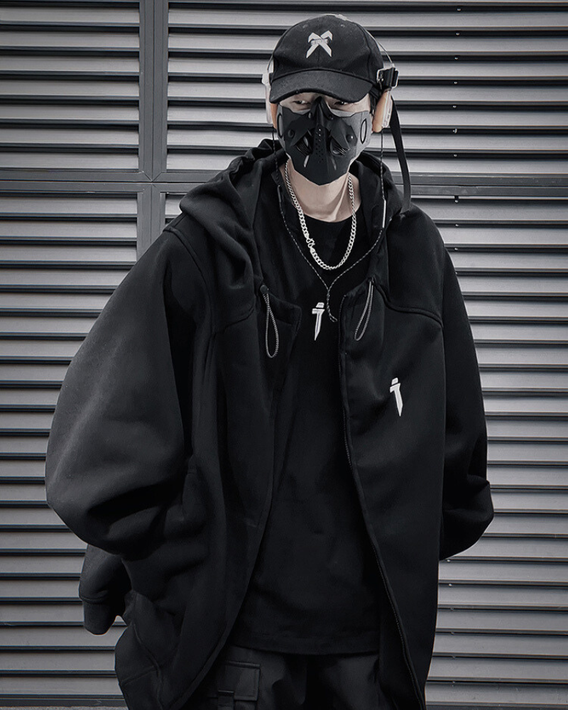 Unisex Urban Zip-Up Hoodie -  comfy durable hoodie - Unisex Urban Zip-Up Hoodie for Futuristic Streetwear - View 3