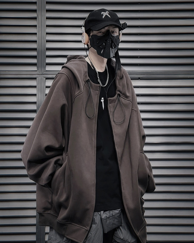 Unisex Urban Zip-Up Hoodie - futuristic streetwear hoodie - Unisex Urban Zip-Up Hoodie for Futuristic Streetwear - Main view
