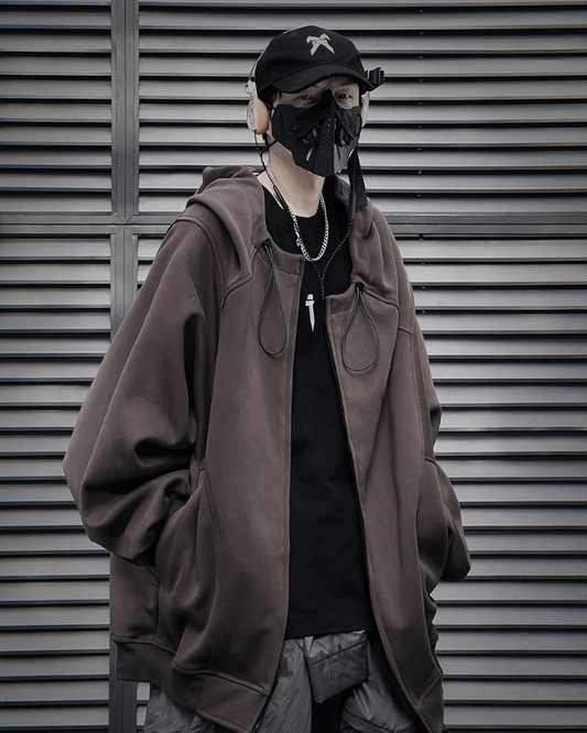 Unisex Urban Zip-Up Hoodie - futuristic streetwear hoodie - Unisex Urban Zip-Up Hoodie for Futuristic Streetwear - Main view