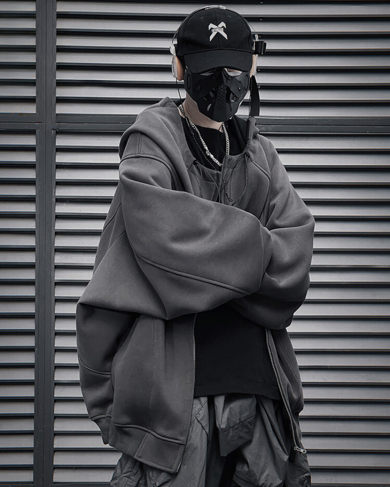 Unisex Urban Zip-Up Hoodie -  streetwear - Unisex Urban Zip-Up Hoodie for Futuristic Streetwear - View 5