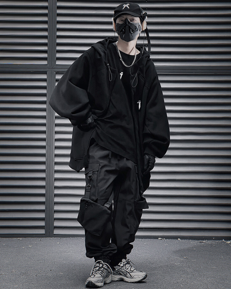 Unisex Urban Zip-Up Hoodie -  unisex - Unisex Urban Zip-Up Hoodie for Futuristic Streetwear - View 8