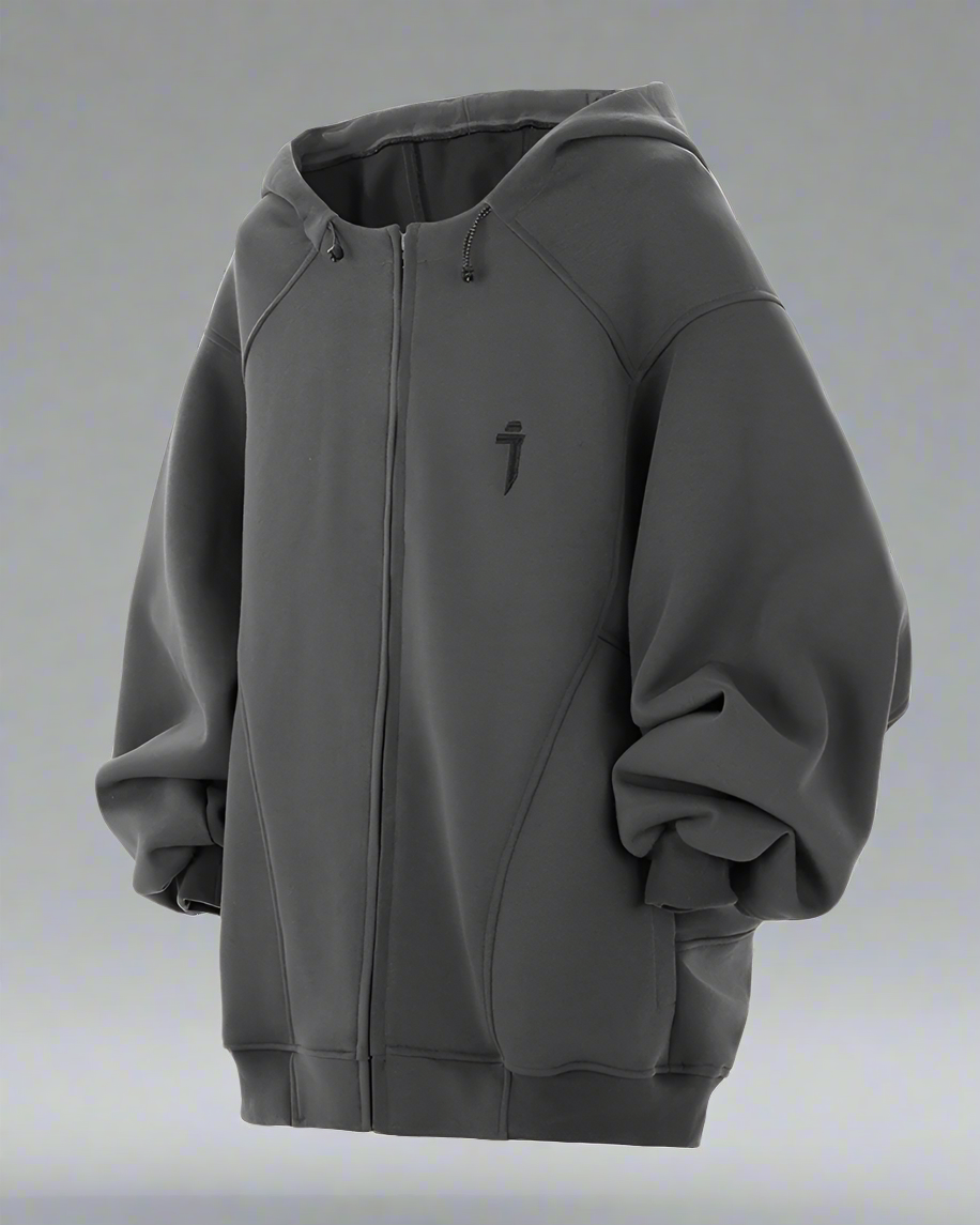 Unisex Urban Zip-Up Hoodie - urban hoodie - Unisex Urban Zip-Up Hoodie for Futuristic Streetwear - View 11