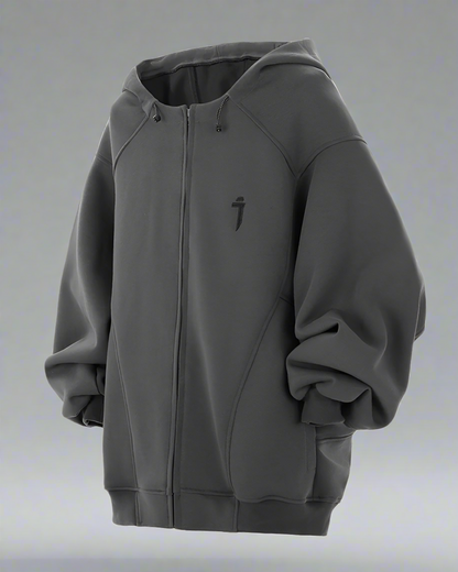 Unisex Urban Zip-Up Hoodie - urban hoodie - Unisex Urban Zip-Up Hoodie for Futuristic Streetwear - View 11