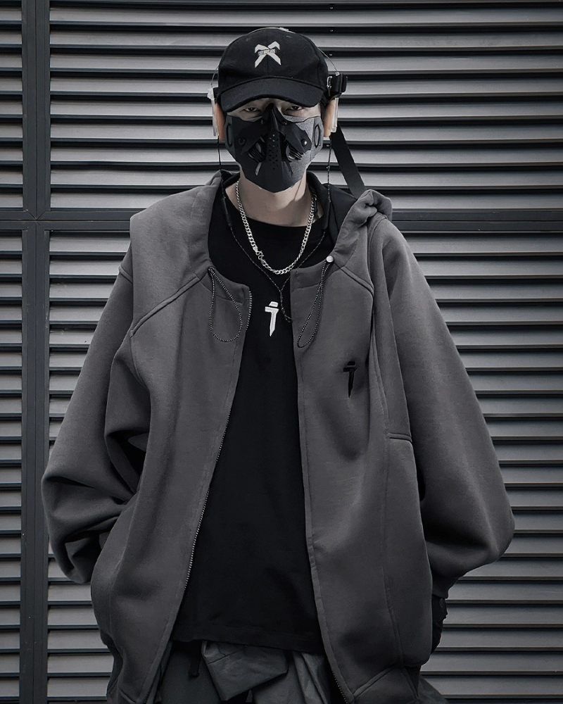 Unisex Urban Zip-Up Hoodie - urban hoodie - Unisex Urban Zip-Up Hoodie for Futuristic Streetwear - View 2