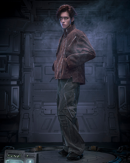Unisex Velvet Cyberpunk Jacket -  unisex jacket - Unisex Velvet Cyberpunk Jacket in Unique Colors - View 6