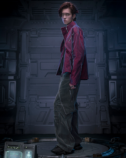 Unisex Velvet Cyberpunk Jacket -  velvet jacket - Unisex Velvet Cyberpunk Jacket in Unique Colors - View 7