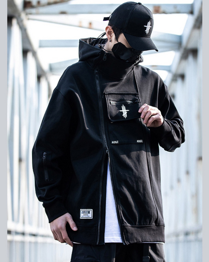 Unisex Zip Techwear Hoodie -  comfortable hoodie - Unisex Zip Techwear Hoodie for Everyday Comfort - View 3
