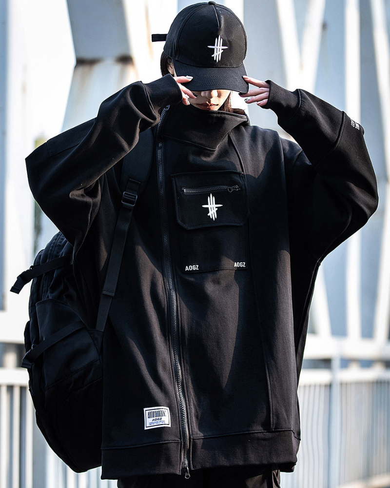 Unisex Zip Techwear Hoodie -  fashionable layering piece - Unisex Zip Techwear Hoodie for Everyday Comfort - View 4