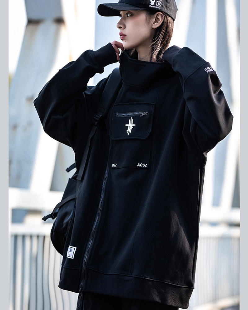 Unisex Zip Techwear Hoodie -  streetwear hoodie - Unisex Zip Techwear Hoodie for Everyday Comfort - View 6
