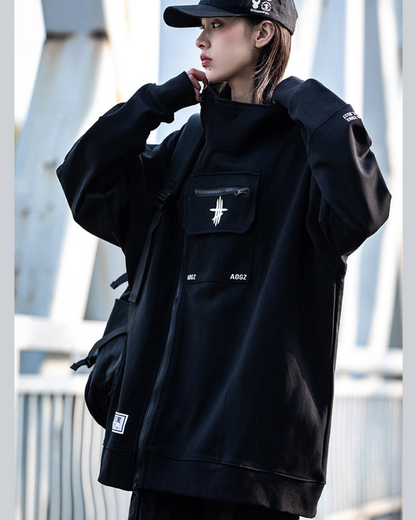 Unisex Zip Techwear Hoodie -  streetwear hoodie - Unisex Zip Techwear Hoodie for Everyday Comfort - View 6