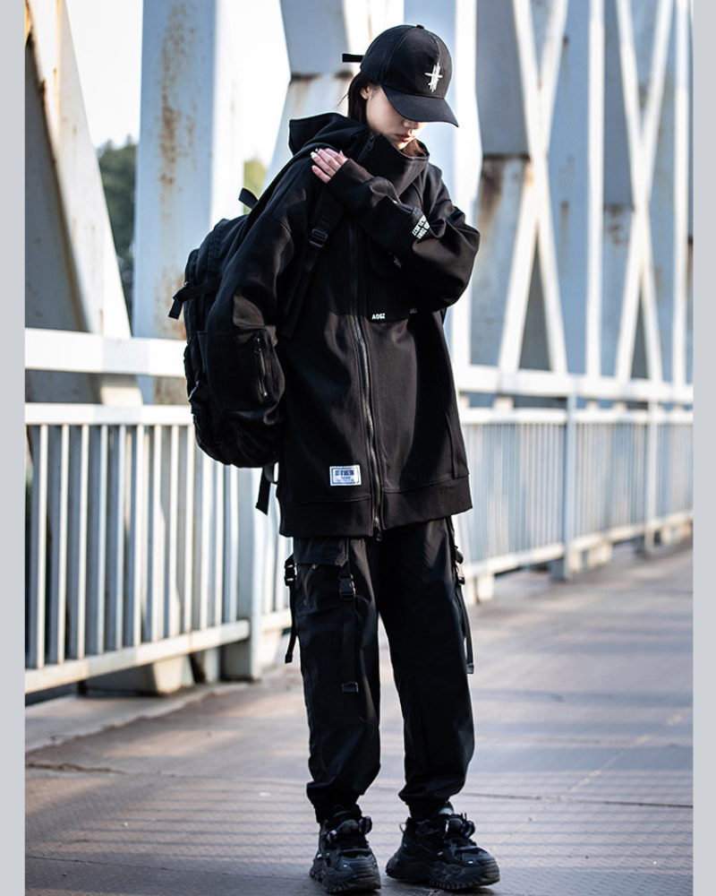 Unisex Zip Techwear Hoodie -  urban style - Unisex Zip Techwear Hoodie for Everyday Comfort - View 9