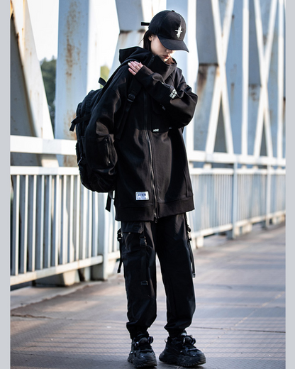 Unisex Zip Techwear Hoodie -  urban style - Unisex Zip Techwear Hoodie for Everyday Comfort - View 9