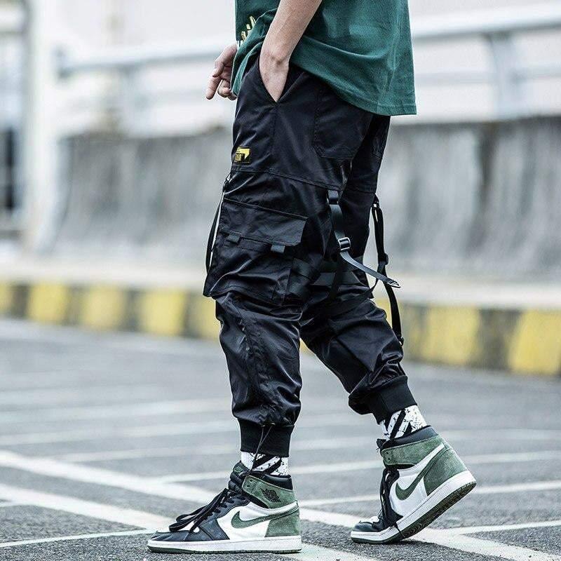 Urban Black Cargo Joggers -  adjustable joggers - Urban Black Cargo Joggers for Effortless Style - View 3