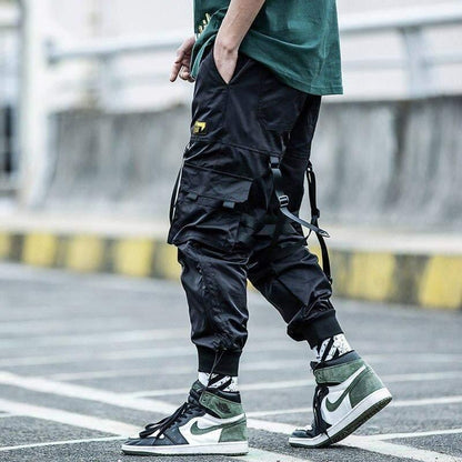 Urban Black Cargo Joggers -  adjustable joggers - Urban Black Cargo Joggers for Effortless Style - View 3