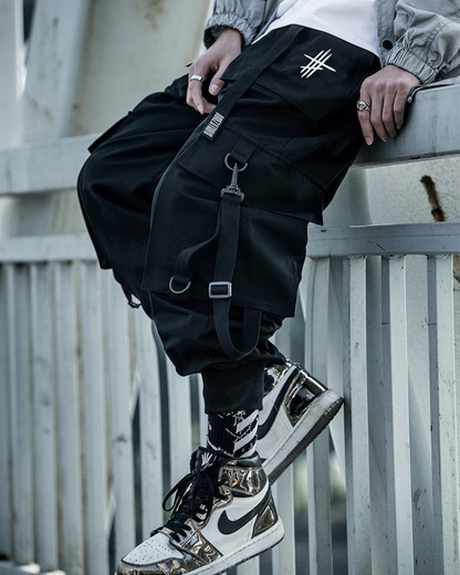 Urban Black Cargo Pants -  machine-washable pants - Trendy Black Cargo Pants for Comfortable Street Style - View 6