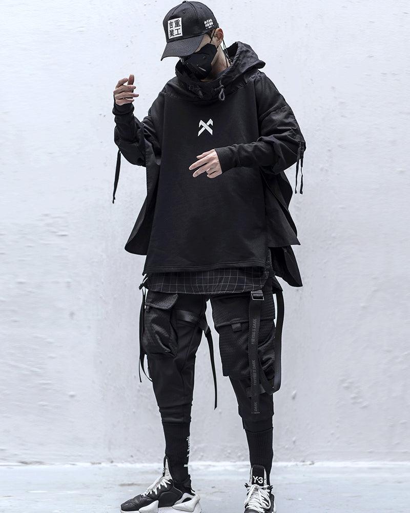 Urban Black Multi-Pocket Cargo Pants -  ninja style - Urban Black Multi-Pocket Cargo Pants for Versatile Style - View 5