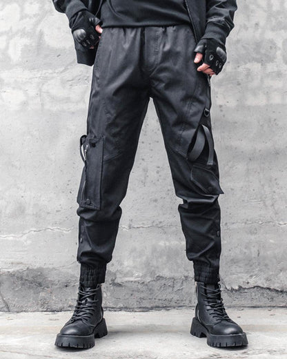 Urban Black Slim Cargo Pants -  moisture-wicking trousers - Urban Black Slim Cargo Pants for Modern Performance - View 4