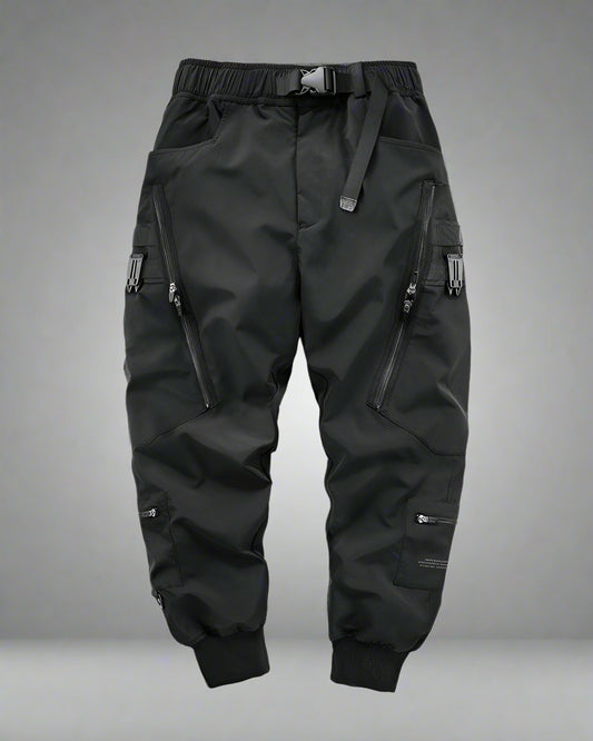 Urban Black Zip Cargo Pants - breathable cargo pants - Urban Black Zip Cargo Pants for Modern Adventurers - Main view