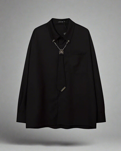 Urban Chain Tie Long Sleeve -  minimalist - Urban Chain Tie Long Sleeve Shirt for Modern Style - View 7