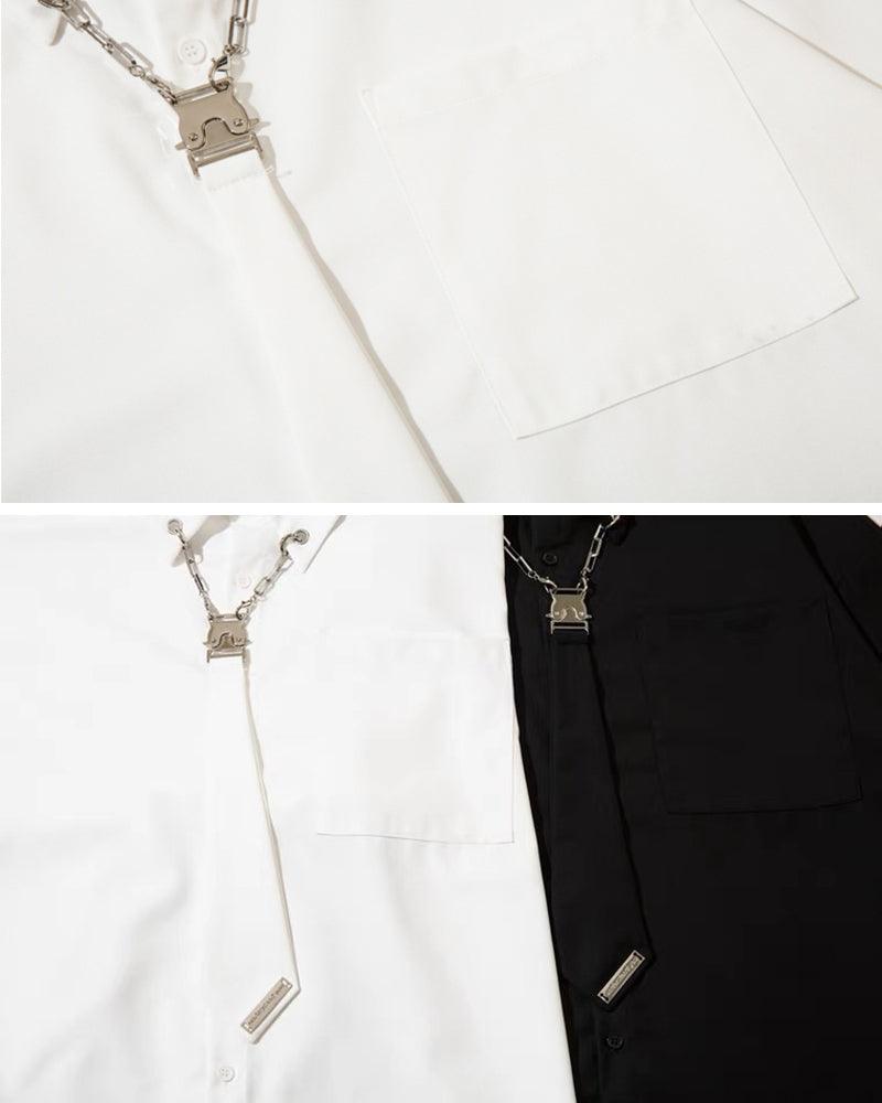 Urban Chain Tie Long Sleeve - stylish techwear - Urban Chain Tie Long Sleeve Shirt for Modern Style - View 10