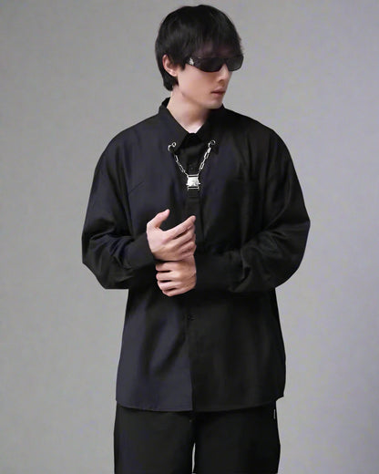 Urban Chain Tie Long Sleeve - urban fashion - Urban Chain Tie Long Sleeve Shirt for Modern Style - View 2
