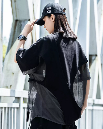 Urban Chic Hollow Stitch Tee -  casual style - Stylish Urban Chic Hollow Stitch Tee for Everyday Wear - View 4